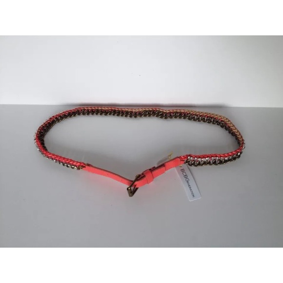 BCBGENERATION WAIST BELT FAUX DIAMOND PINK CORAL - Picture 4 of 7